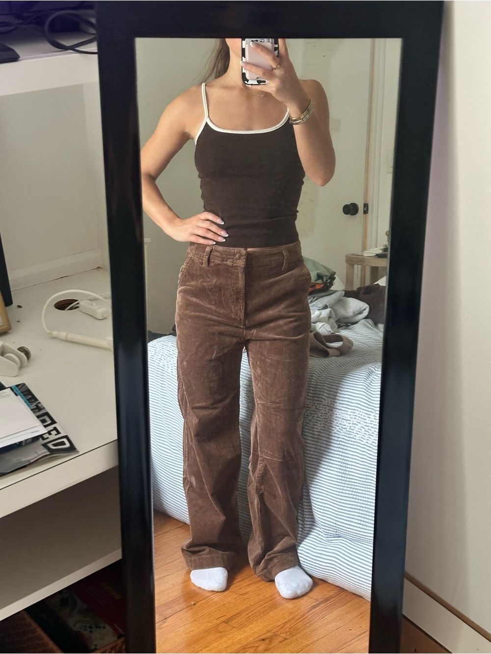 NWOT gap Brown Corduroy Wide-Leg Pants - Picture 1 of 5